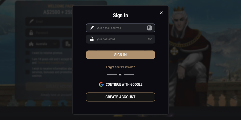 deposit step 1 sign in to your account