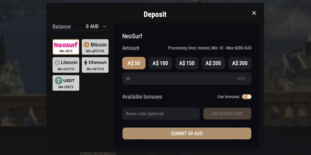 step 2 make a first deposit